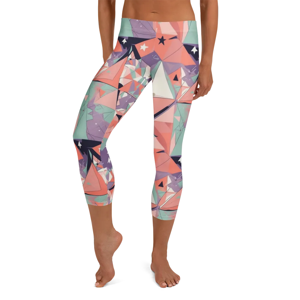 Coral Prism on Capri Leggings — Front