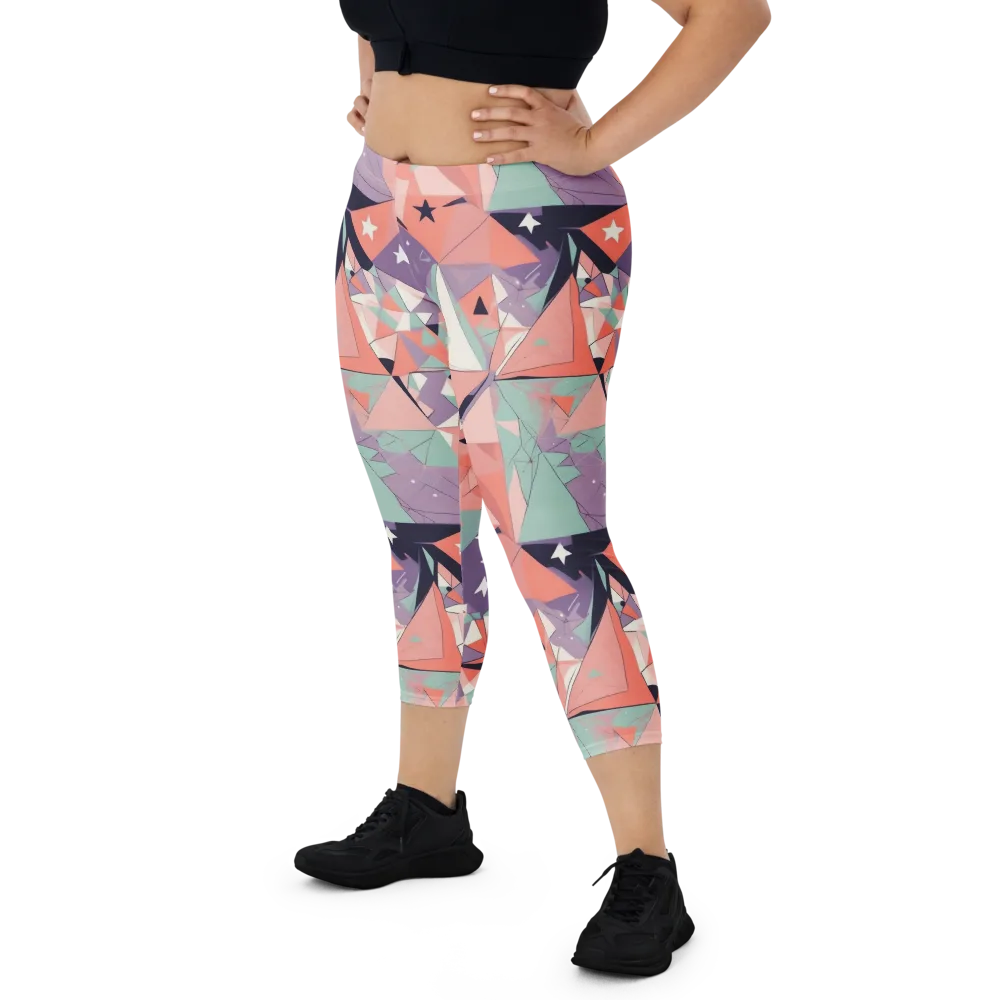 Coral Prism on Capri Leggings — Front