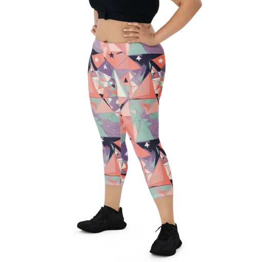 Coral Prism on a Capri Leggings