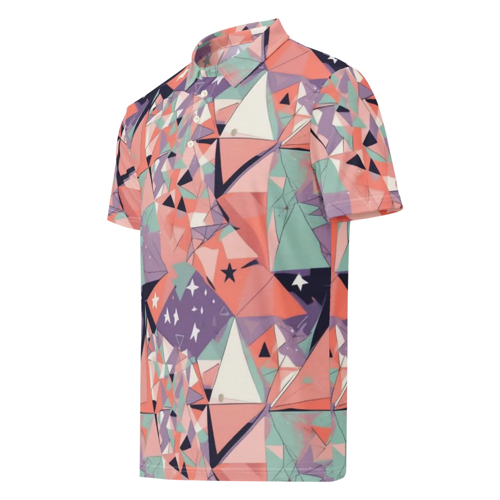 Coral Prism on Men's Slim Fit Polo Shirt — Left Front