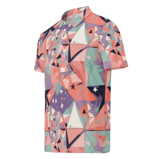 Coral Prism on a Men's Slim Fit Polo Shirt