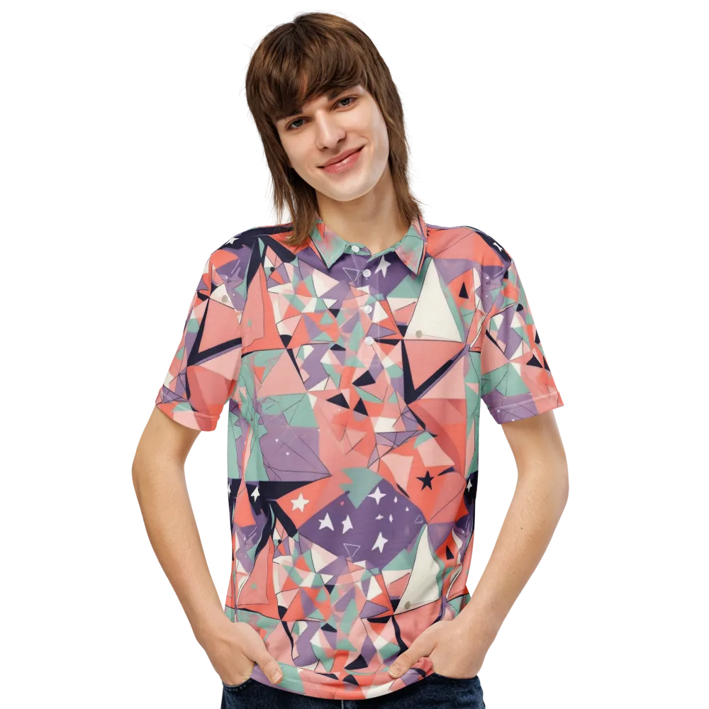 Coral Prism on Men's Slim Fit Polo Shirt — Front