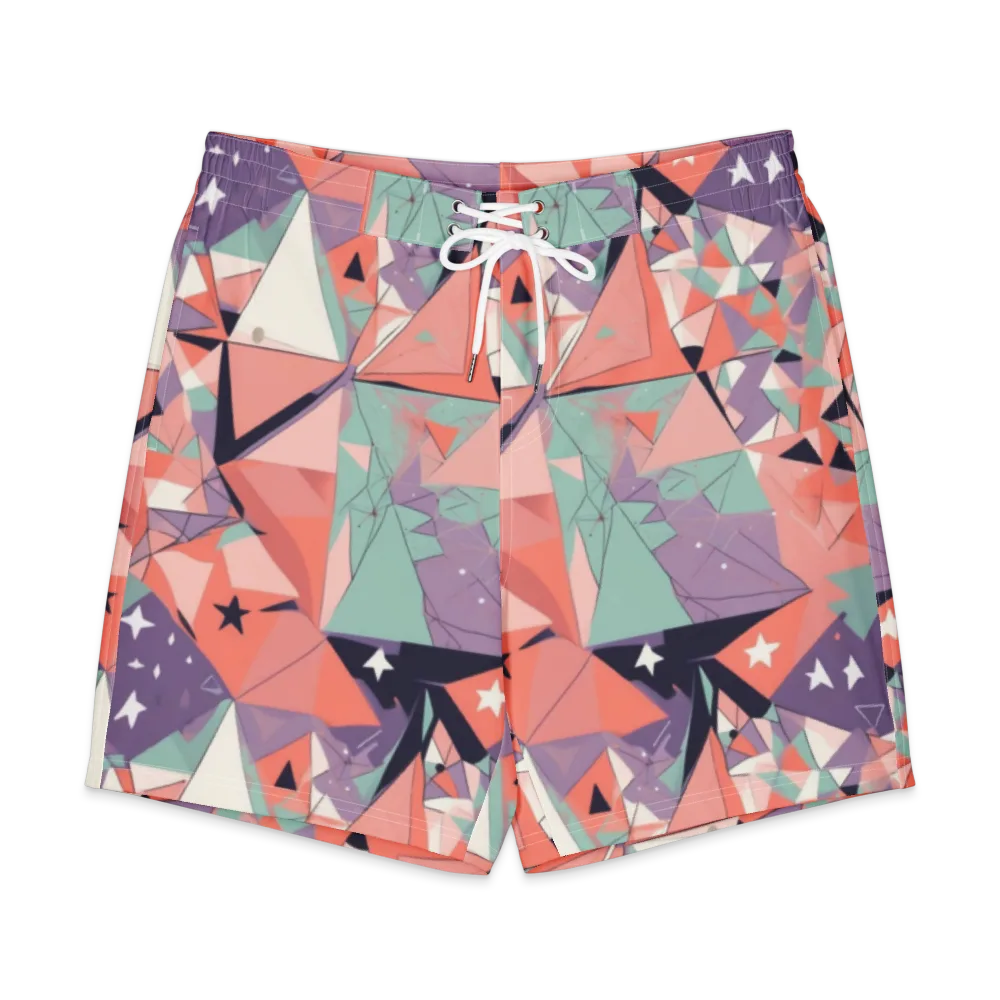 Coral Prism on Men's Board Shorts — Front