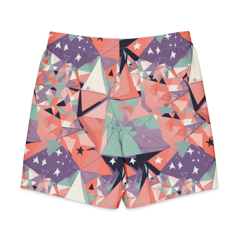 Coral Prism on Men's Board Shorts — Back