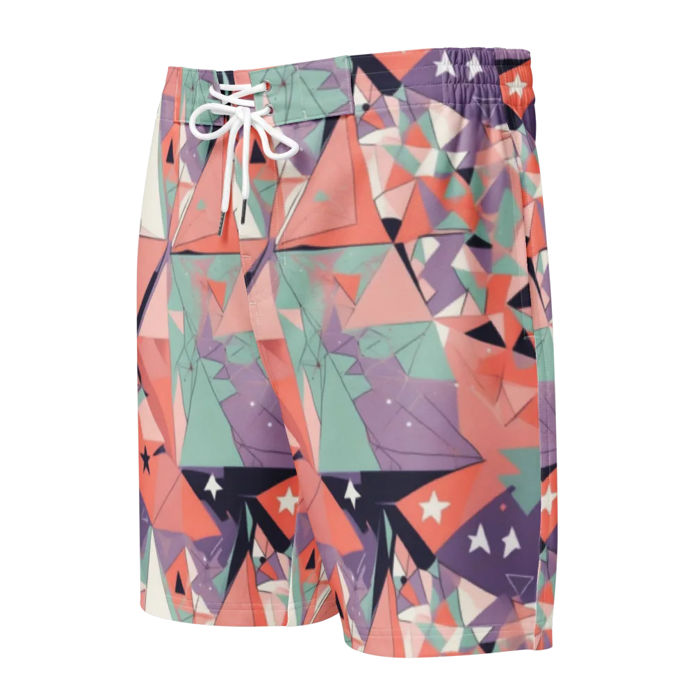 Coral Prism on Men's Board Shorts — Front