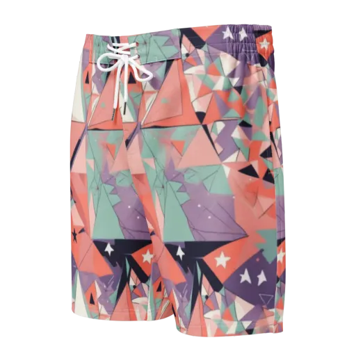 Coral Prism on a Men's Board Shorts