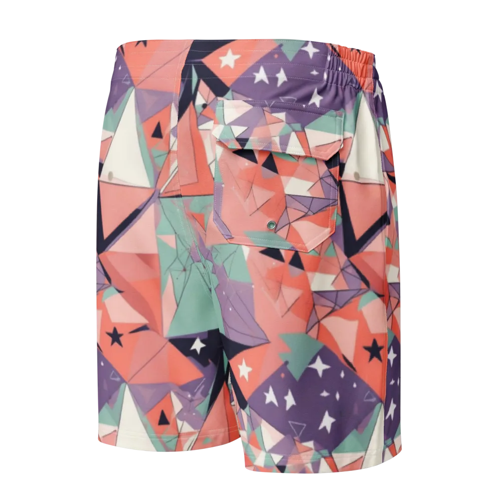 Coral Prism on Men's Board Shorts — Back