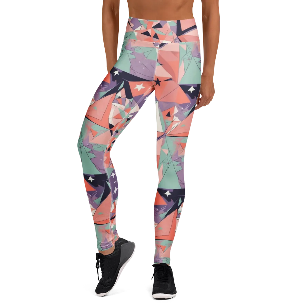 Coral Prism on Yoga Leggings — Front