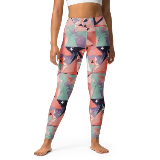 Coral Prism on a Yoga Leggings