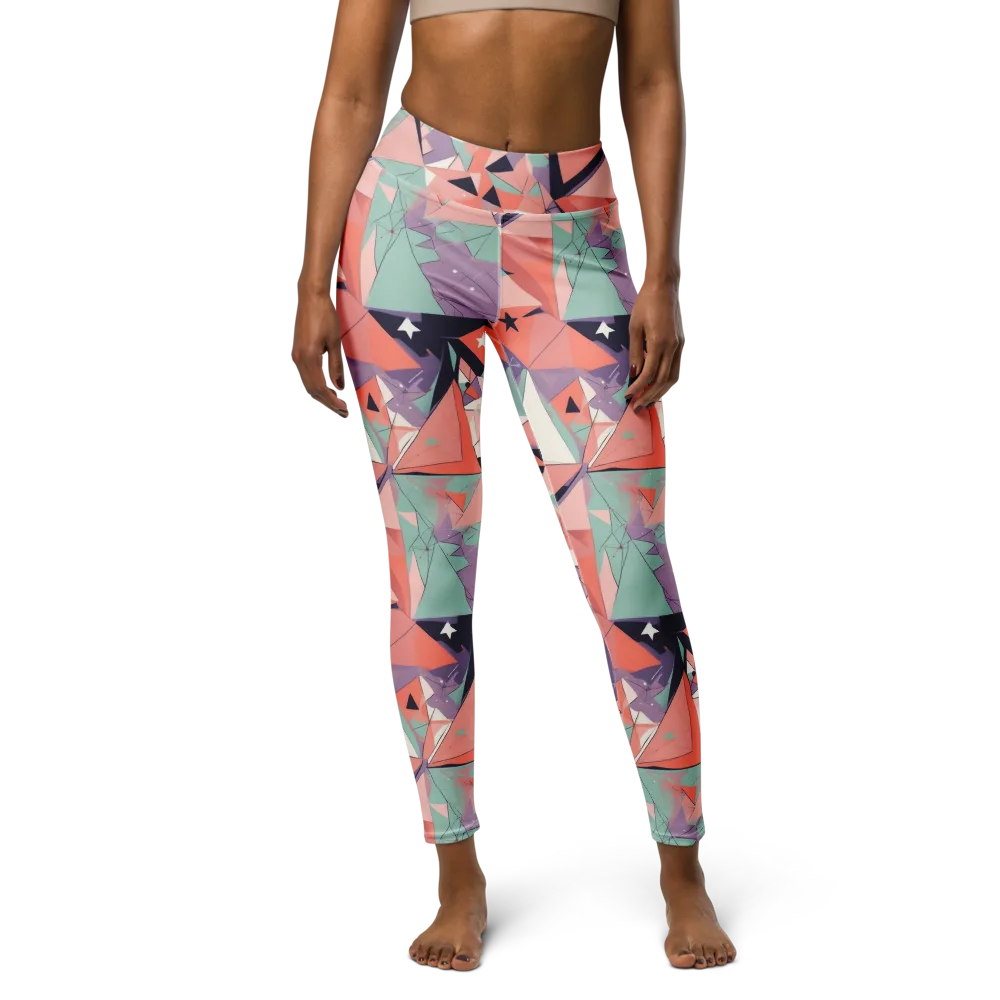 Coral Prism on Yoga Leggings — Front