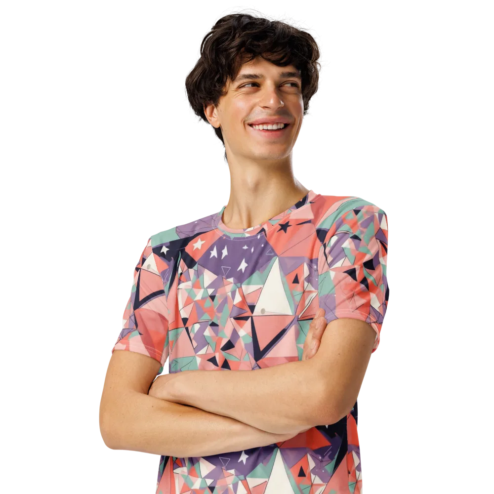 Coral Prism on Men's Crew Neck T-Shirt — Left Front