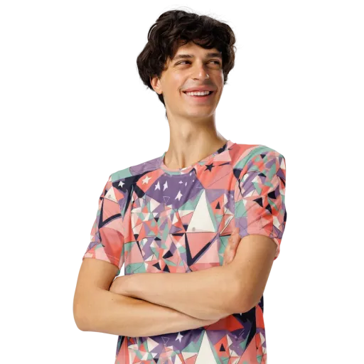 Coral Prism on a Men's Crew Neck T-Shirt