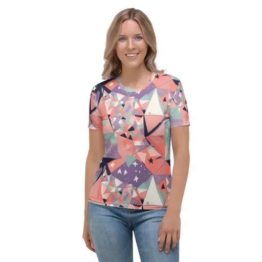 Coral Prism on a Women's Crew Neck T-Shirt