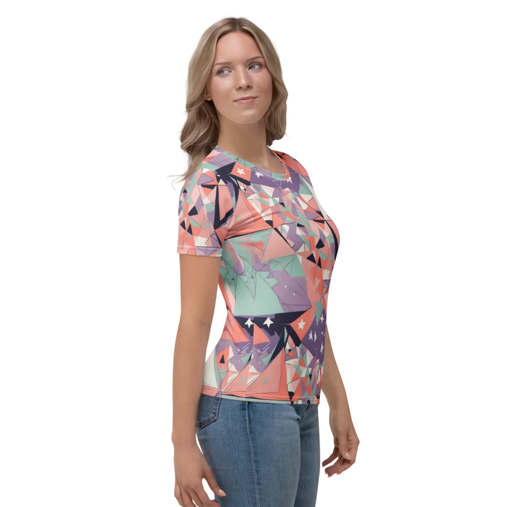 Coral Prism on Women's Crew Neck T-Shirt — Right