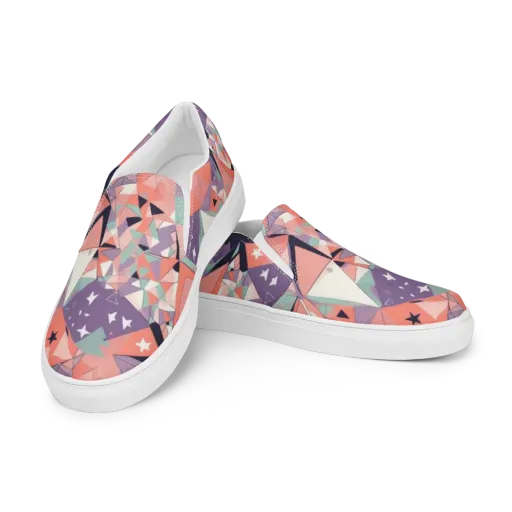 Coral Prism on a Men's Slip-On Canvas Shoes