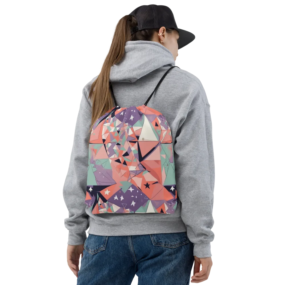 Coral Prism on Drawstring Bag — Front