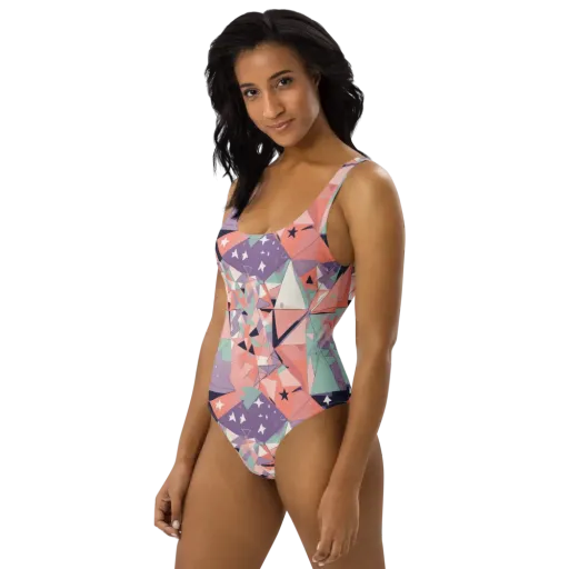 Coral Prism on a One-Piece Swimsuit