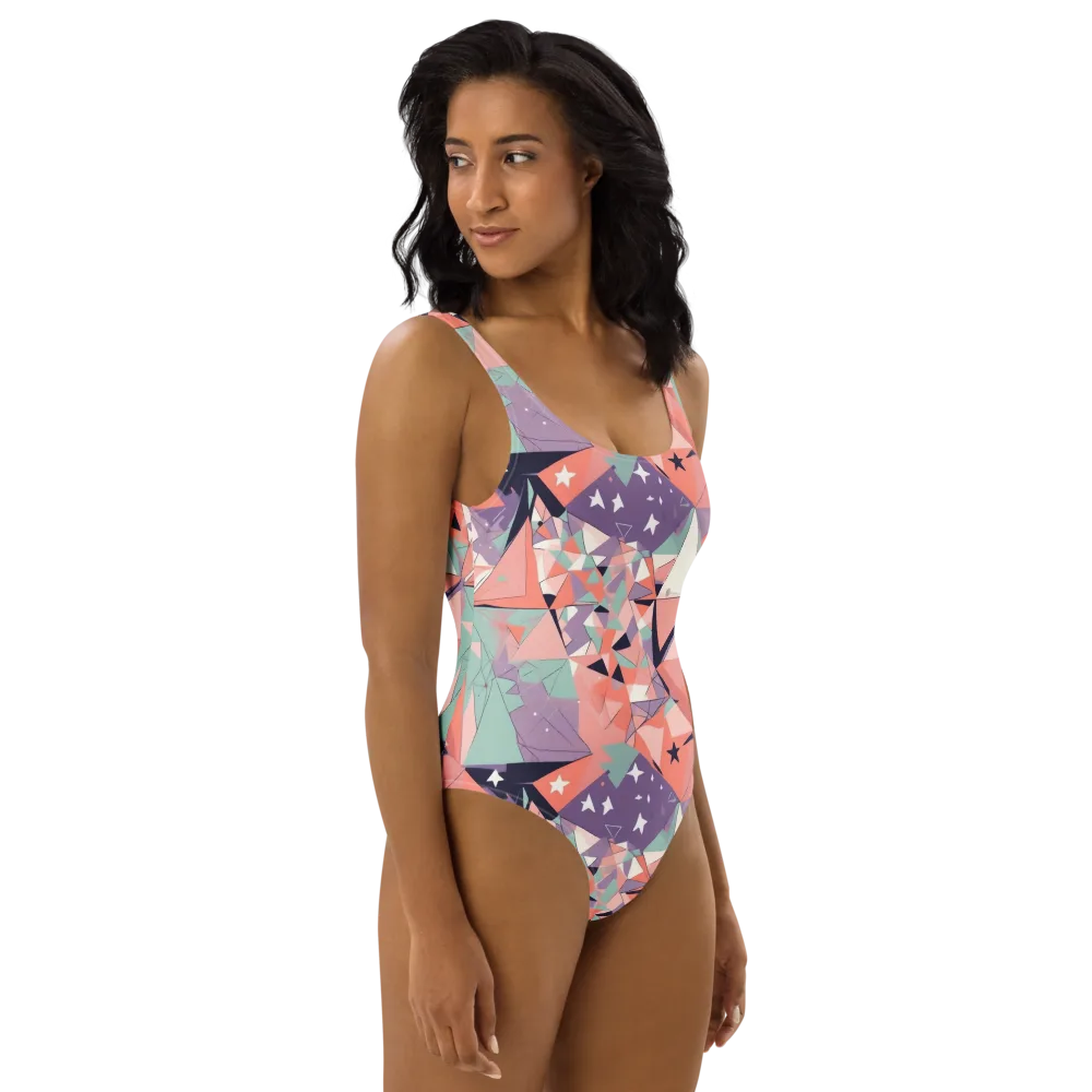 Coral Prism on One-Piece Swimsuit — Right