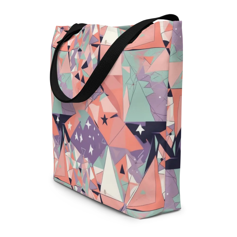 Coral Prism on Large Tote Bag W/ Pocket — Front