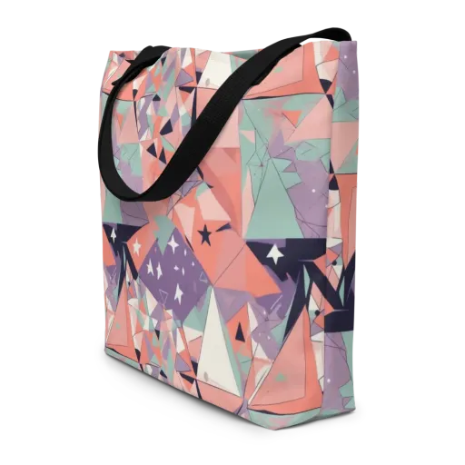 Coral Prism on a Large Tote Bag W/ Pocket