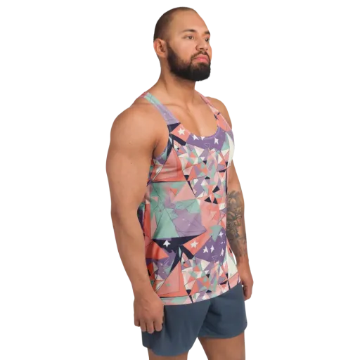 Coral Prism on a Men's Tank Top