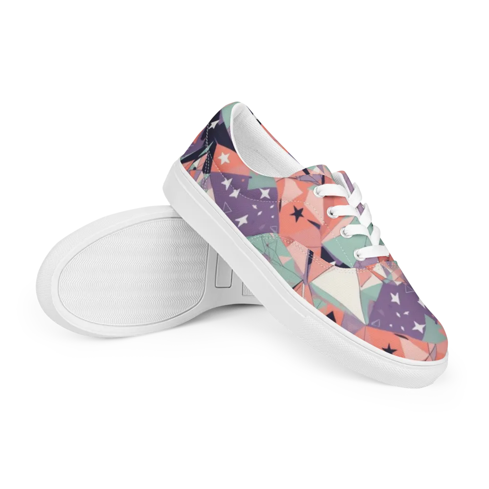 Coral Prism on Men's Lace-Up Canvas Shoes — Right Front