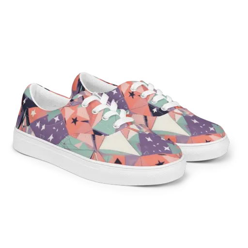 Coral Prism on a Men's Lace-Up Canvas Shoes