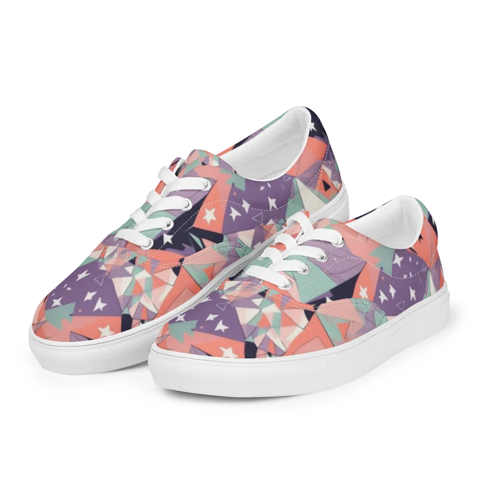 Coral Prism on Men's Lace-Up Canvas Shoes — Left Front