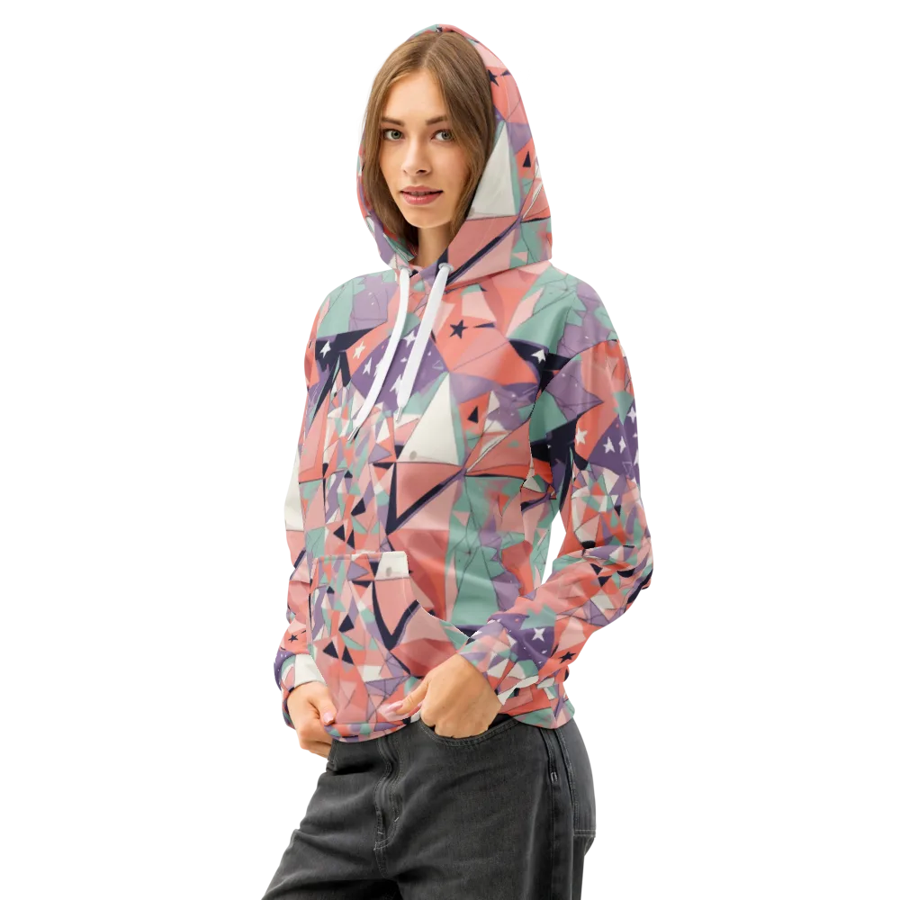 Coral Prism on Cotton Hoodie — Left Front