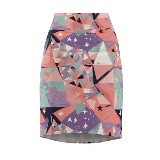 Coral Prism on a Pencil Skirt