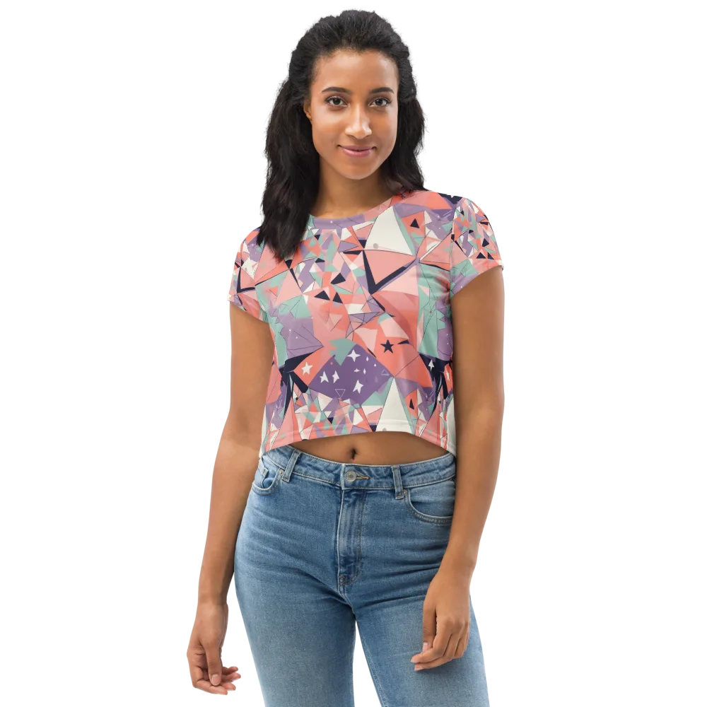 Coral Prism on Crop Tee — Front