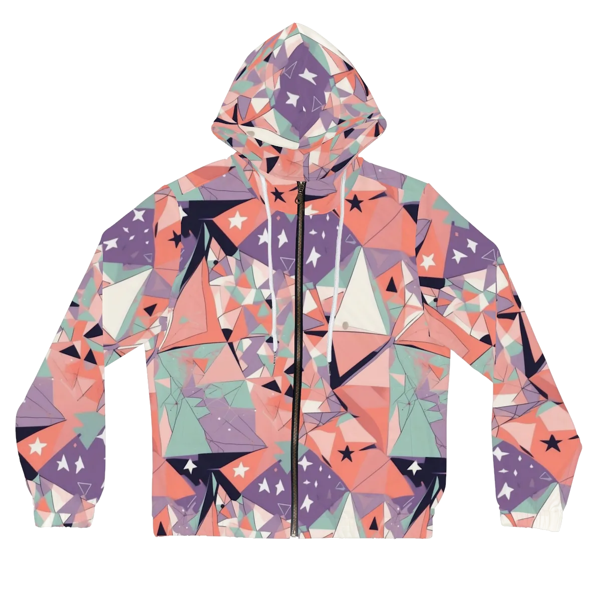 Coral Prism on Women's Full-Zip Hoodie — Front