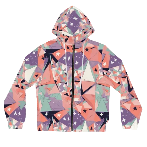 Coral Prism on a Women's Full-Zip Hoodie