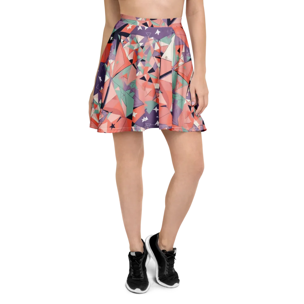 Coral Prism on Skater Skirt — Front