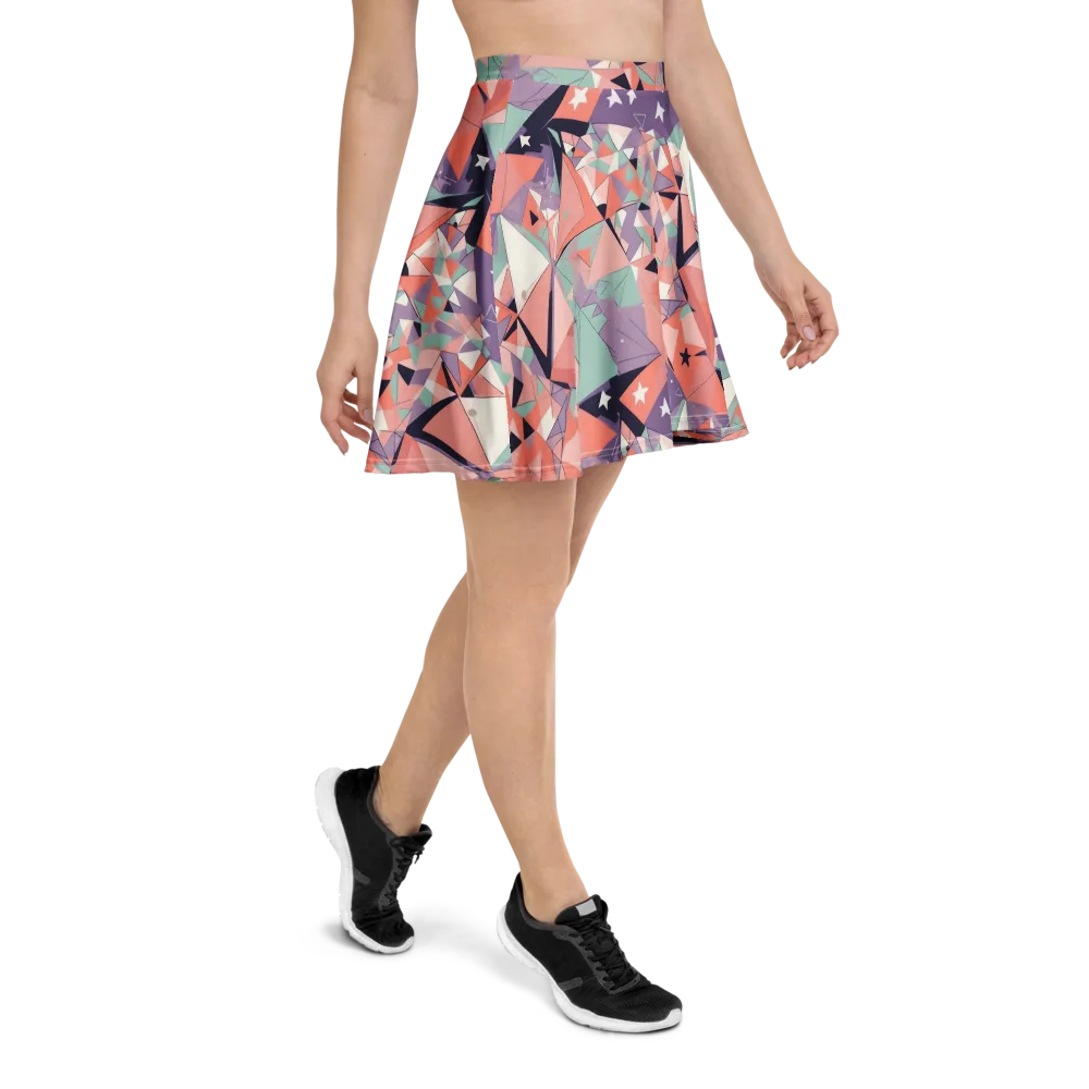 Coral Prism on Skater Skirt — Right