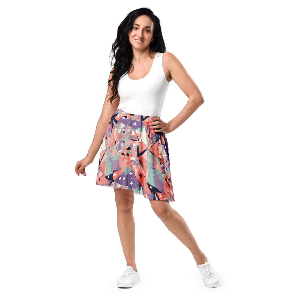 Coral Prism on Skater Skirt — Front