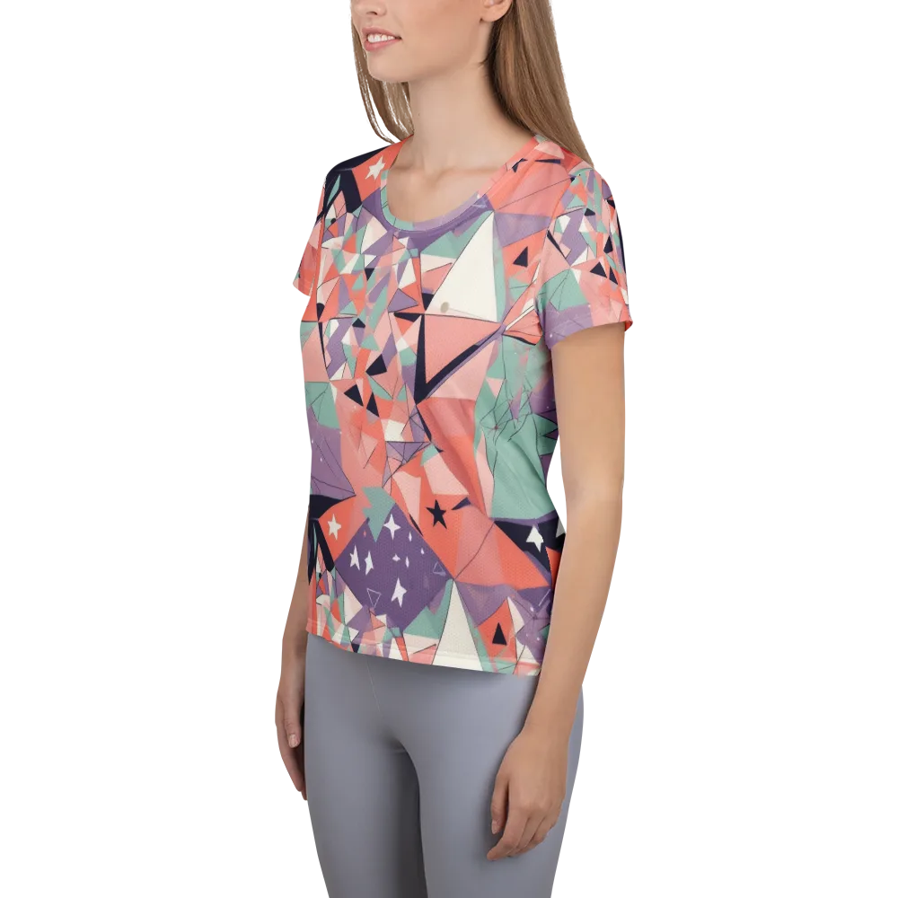 Coral Prism on Women's Athletic T-Shirt — Left