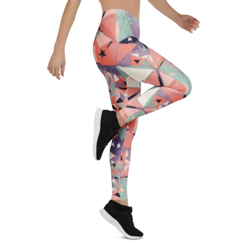 Coral Prism on a Leggings