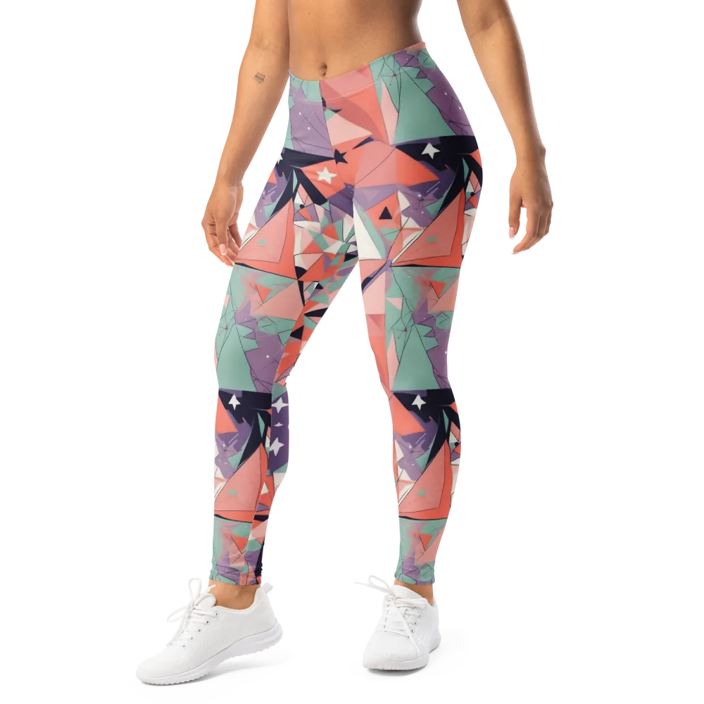Coral Prism on Leggings — Left Front
