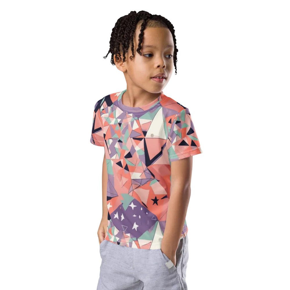 Coral Prism on Kids Crew Neck T-Shirt — Left Front
