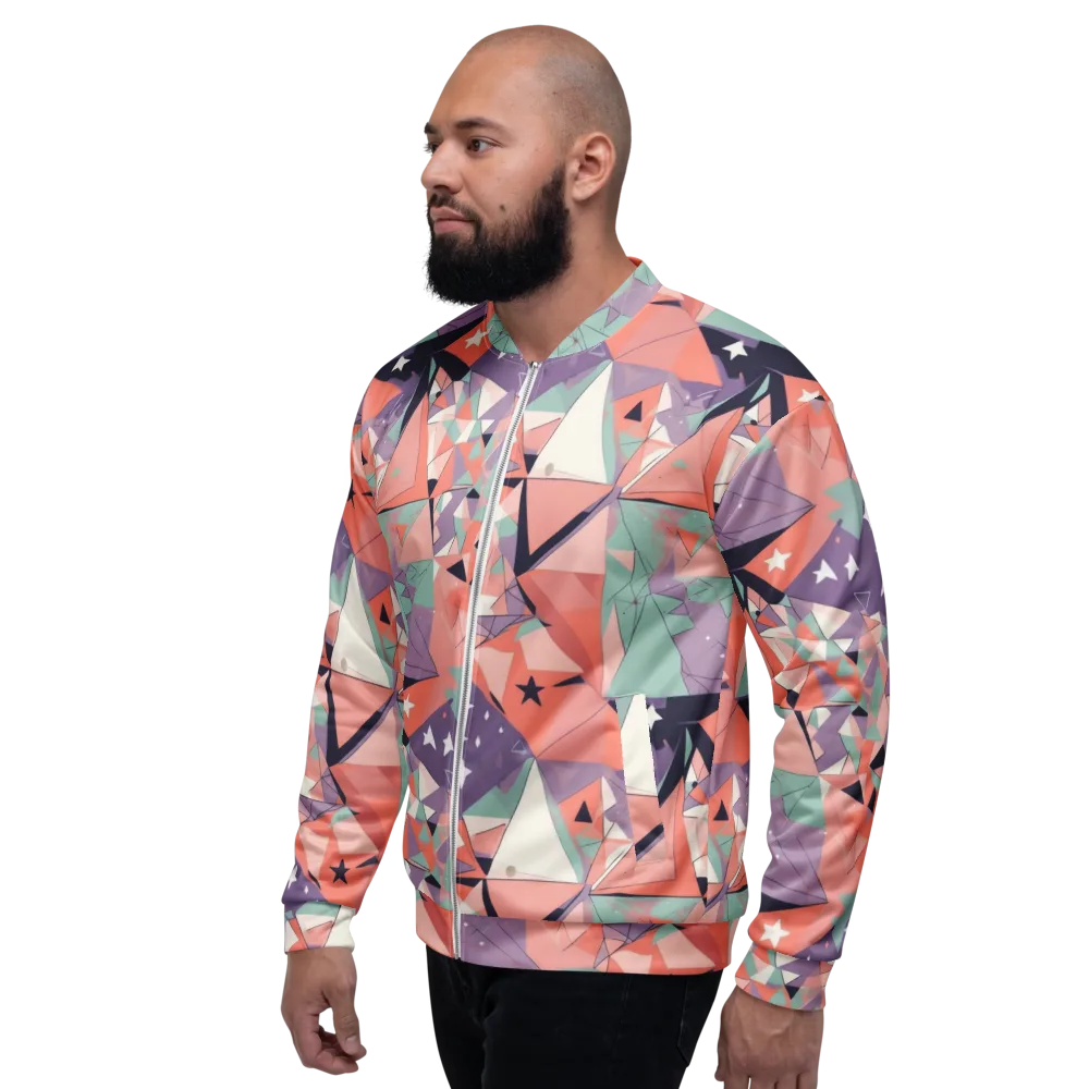 Coral Prism on Bomber Jacket — Left