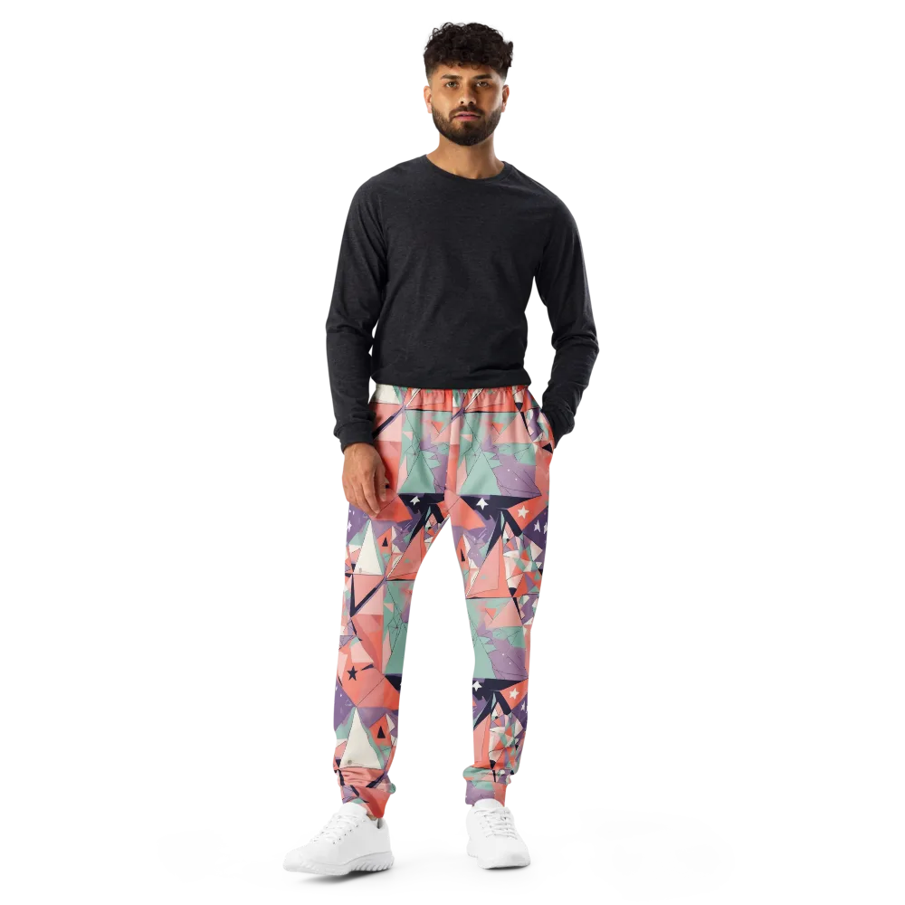 Coral Prism on Men's Joggers — Front