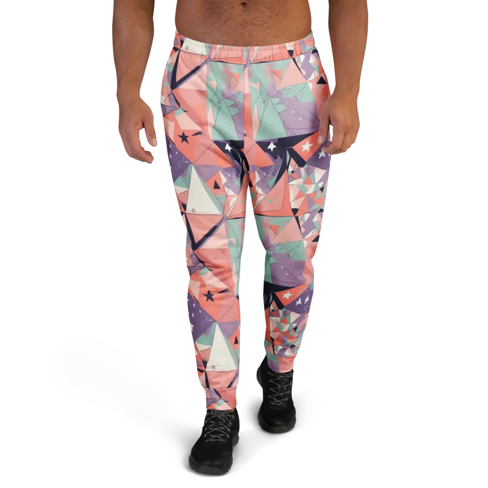 Coral Prism on Men's Joggers — Front