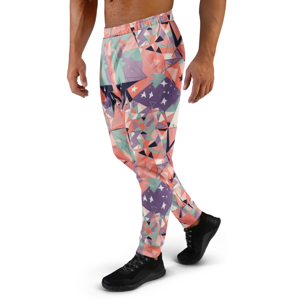 Coral Prism on Men's Joggers — Left