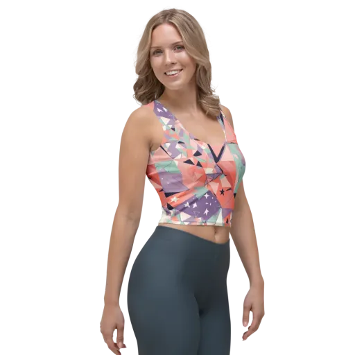 Coral Prism on a Crop Top