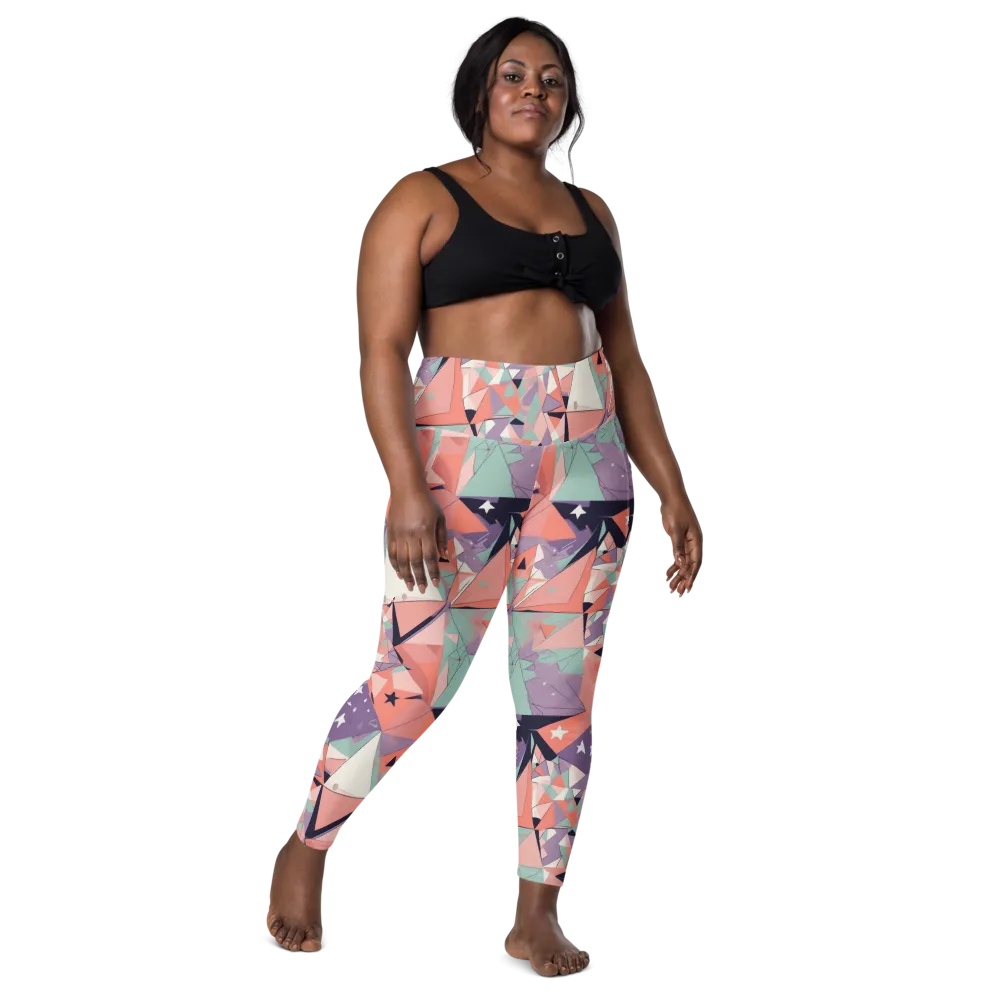 Coral Prism on Leggings with Pockets — Front
