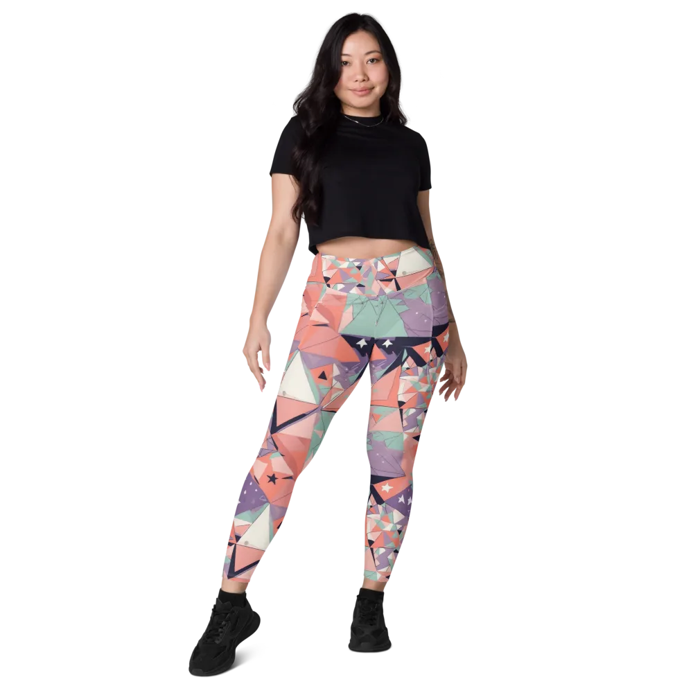 Coral Prism on Leggings with Pockets — Front