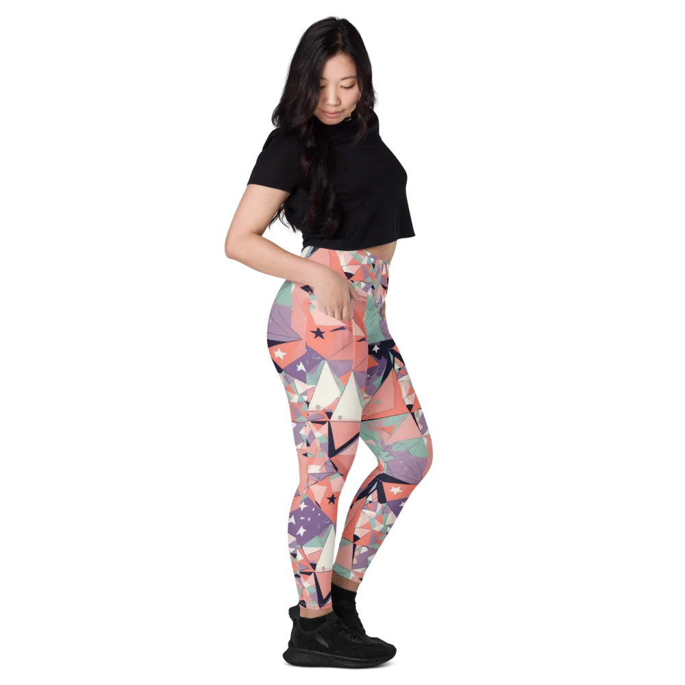 Coral Prism on Leggings with Pockets — Right