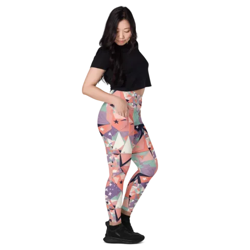 Coral Prism on a Leggings with Pockets
