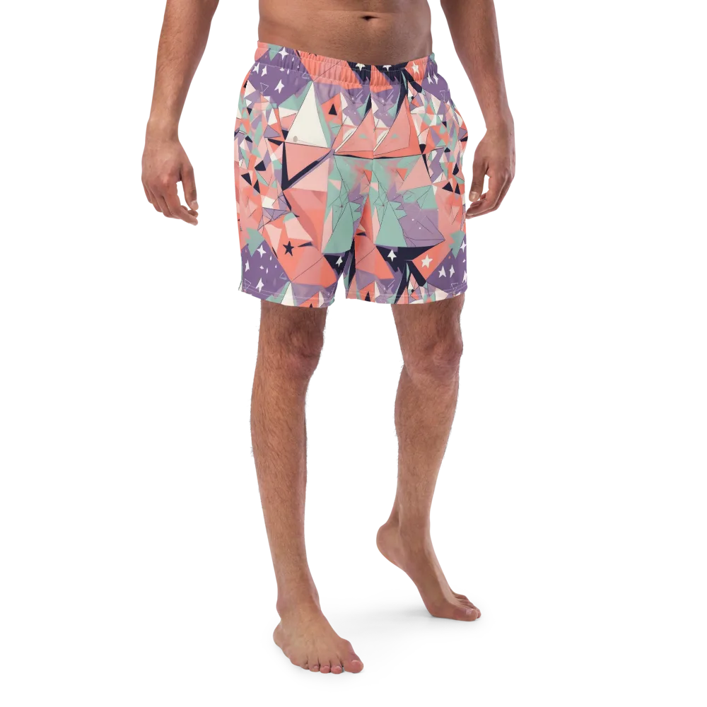 Coral Prism on Swim Trunks — Front